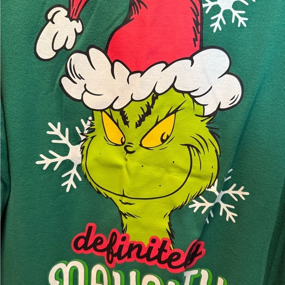 Dr. Seuss The Grinch Green and Red Long Sleeve Sleep Tee - Picture 3 of 6